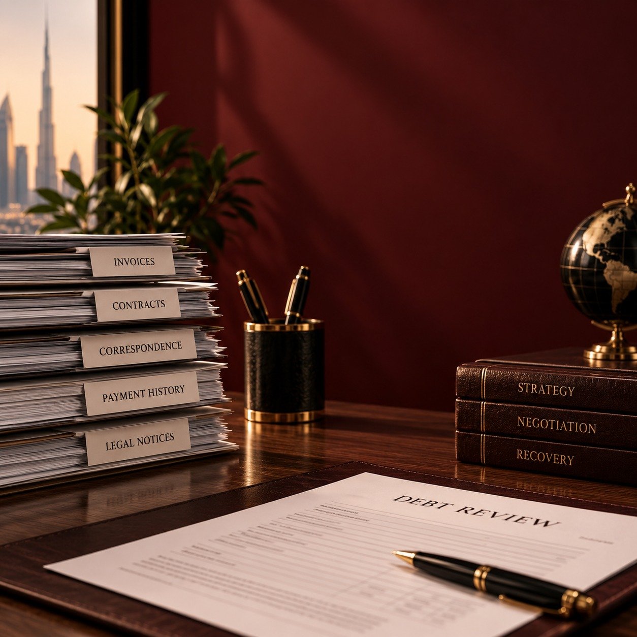 Reviewing an outstanding debt file